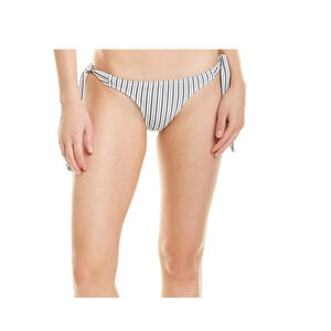 Suboo Cabana Side Tie Striped Slate Grey Swim Bikini Bottom Size 4 NEW $90